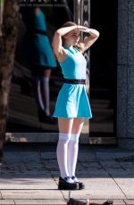 DOVE CAMERON on the Set of Powerpuff Girls in Atlanta 04/12/2021