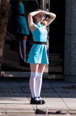 DOVE CAMERON on the Set of Powerpuff Girls in Atlanta 04/12/2021