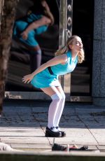 DOVE CAMERON on the Set of Powerpuff Girls in Atlanta 04/12/2021