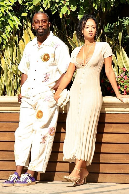 DRAYA MICHELE and Tyrod Taylor at Four Seasons Hotel in West Hollywood 04/11/2021