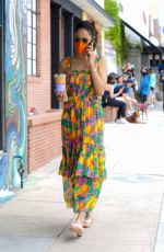 EIZA GONZALEZ in a Summer Dress Out in West Hollywood 04/11/2021