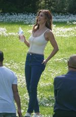 ELISABETTA CANALIS on the Set of San Benedetto Mineral Water Commercial at a Park in Rome 04/13/2021