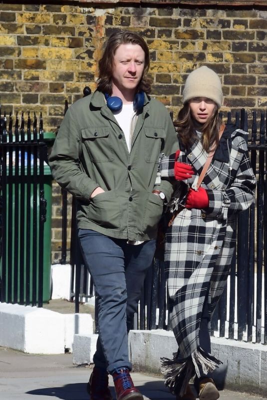 EMILIA CLARKE and Mike Noble Out at Regents Canal in London 04/05/2021