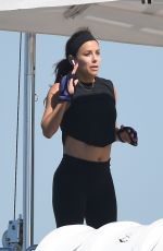 EVA LONGORIA Workout on a Yacht in Miami 04/14/2021