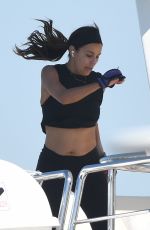 EVA LONGORIA Workout on a Yacht in Miami 04/14/2021