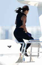EVA LONGORIA Workout on a Yacht in Miami 04/14/2021
