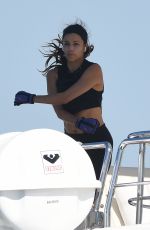 EVA LONGORIA Workout on a Yacht in Miami 04/14/2021
