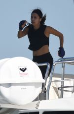 EVA LONGORIA Workout on a Yacht in Miami 04/14/2021