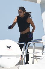 EVA LONGORIA Workout on a Yacht in Miami 04/14/2021