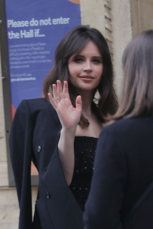 FELICITY JONES Arrives at 2021 British Academy Film Awards 04/11/2021