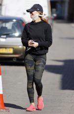 FERNE MCCANN in Tights Leaves a Nail Salon in Essex 04/14/22021
