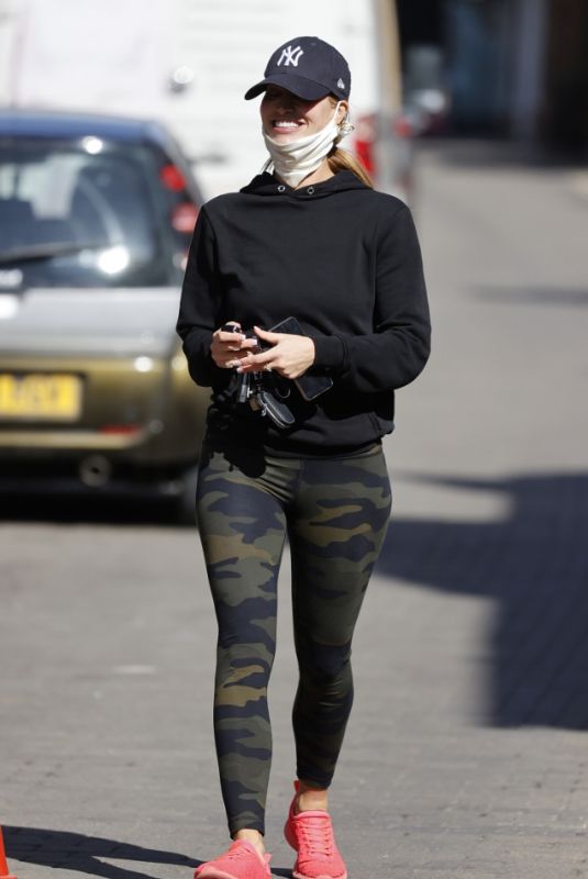 FERNE MCCANN in Tights Leaves a Nail Salon in Essex 04/14/22021