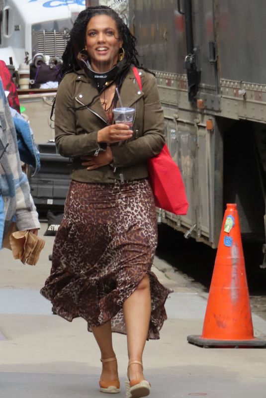 FREEMA AGYEMAN on the Set of New Amsterdam in New York 04/19/2021