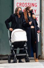 GIGI and BELLA HADIDI Out with Their Father Mohamed in New York 04/11/2021