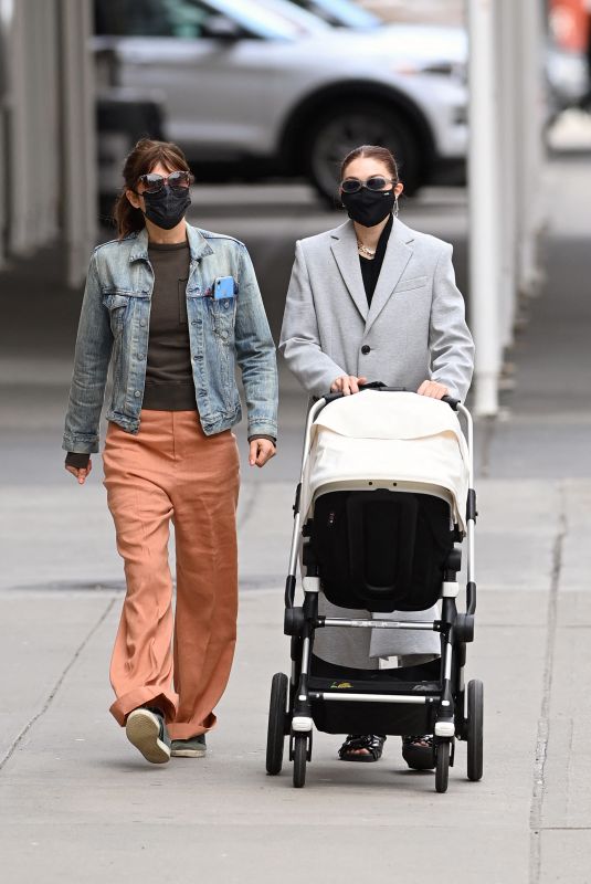 GIGI HADID and HELENA CHRISTENSEN Out in New York 04/13/2021