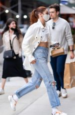 GIGI HADID in Ripped Denim Out in New York 04/10/2021