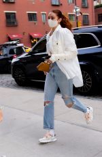 GIGI HADID in Ripped Denim Out in New York 04/10/2021