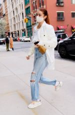 GIGI HADID in Ripped Denim Out in New York 04/10/2021