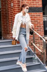 GIGI HADID in Ripped Denim Out in New York 04/10/2021