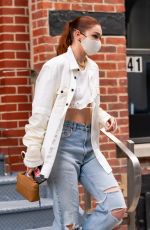 GIGI HADID in Ripped Denim Out in New York 04/10/2021