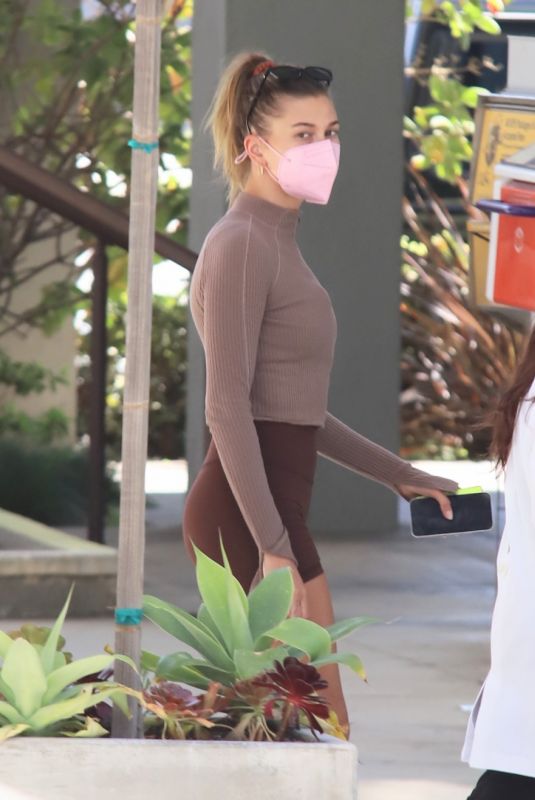 HAILEY BIEBER Arrives at an Appointment in Los Angeles 04/02/2021 