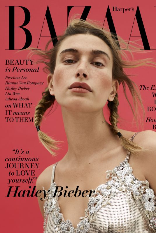 HAILEY BIEBER on the Cover of Harper