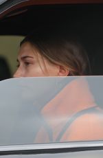 HAILEY BIEBER Out Driving in Los Angeles 04/12/2021