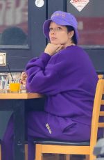 HALSEY Out for Breakfast at Toast in West Hollywood 04/12/2021