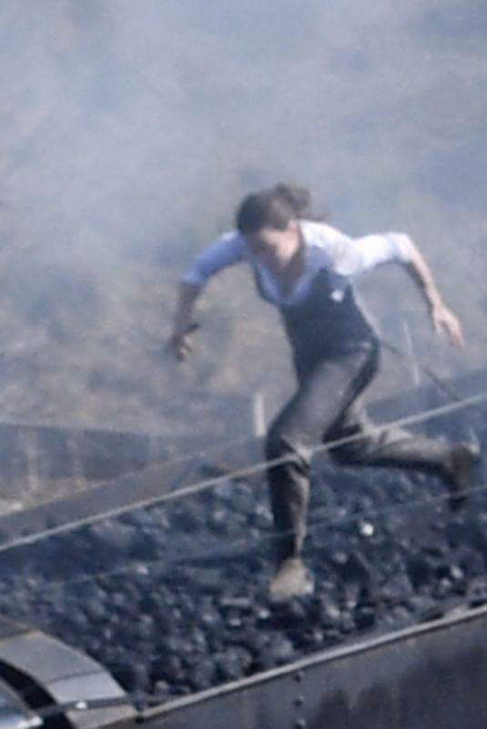 HAYLEY ATWELL Filming Her Own Stunts in Yorkshire 04/22/2021