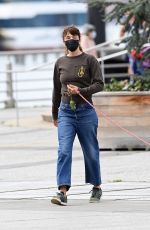 HELENA CHRISTENSEN Out with Her Dog at Hudson River Park in New York 04/18/2021