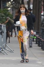 HELENA CHRISTENSEN Out with Her Dog in New York 03/31/2021