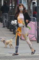 HELENA CHRISTENSEN Out with Her Dog in New York 03/31/2021