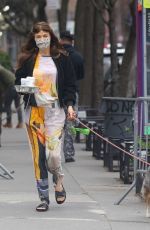 HELENA CHRISTENSEN Out with Her Dog in New York 03/31/2021