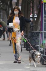 HELENA CHRISTENSEN Out with Her Dog in New York 03/31/2021