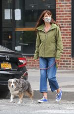 HELENA CHRISTENSEN Out with Her Dog in New York 04/09/2021