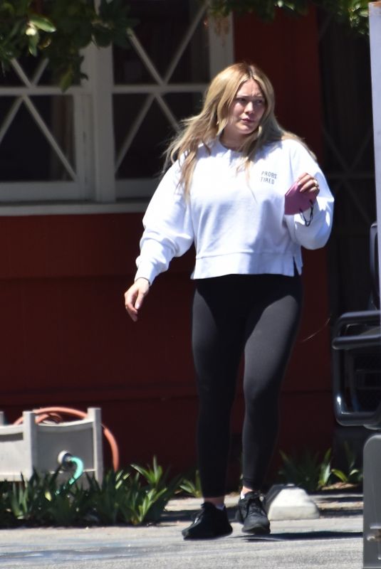 HILARY DUFF Out and About in Studio City 04/29/2021
