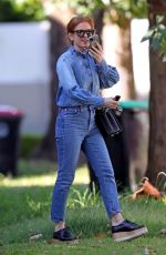 ISLA FISHER in Double Denim at White Rabbit Cafe in Double Bay 04/13/2021
