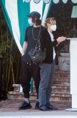JAIME KING Leaves San Vicente Bungalows in West Hollywood 04/15/2021
