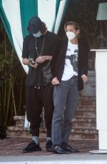 JAIME KING Leaves San Vicente Bungalows in West Hollywood 04/15/2021
