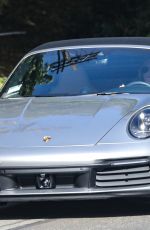 JENNIFER ANISTON Out Driving in Her Porsche 911 Targa in West Hollywood 04/06/2021