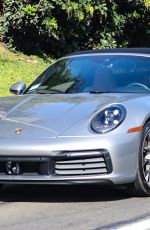JENNIFER ANISTON Out Driving in Her Porsche 911 Targa in West Hollywood 04/06/2021