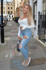 JESS GALE Heading to a Roof-top Party in London 04/18/2021