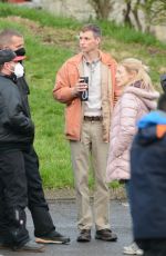 JESSICA CHASTAIN and Eddie Redmayne on the Set of The Good Nurse in Stamford 04/18/2021