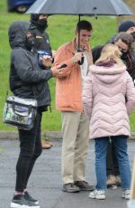 JESSICA CHASTAIN and Eddie Redmayne on the Set of The Good Nurse in Stamford 04/18/2021