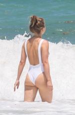 JULIANNE HOUGH in a White Swimsuit at a Beach in Tulum 04/29/2021