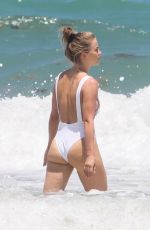 JULIANNE HOUGH in a White Swimsuit at a Beach in Tulum 04/29/2021