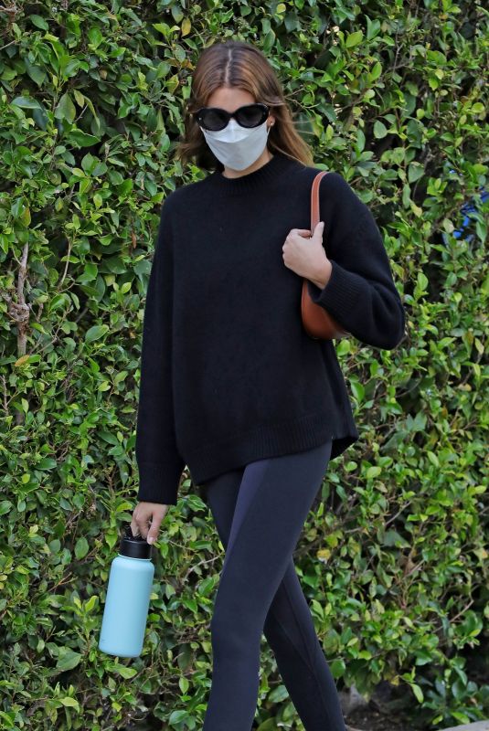 KAIA GERBER Heading to Pilates Class in West Hollywood 04/16/2021
