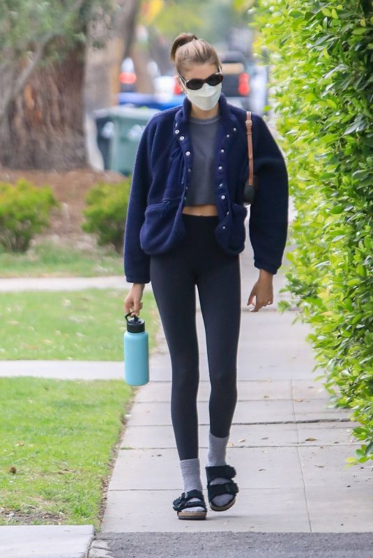 KAIA GERBER Heading to Pilates Class in West Hollywood 04/22/2021