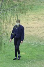 KAIA GERBER Out with her Dog at a Park in Hollywood 04/22/2021