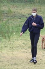 KAIA GERBER Out with her Dog at a Park in Hollywood 04/22/2021